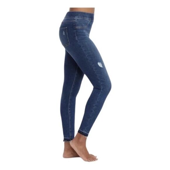 Spanx Jeans Size Large Pull On Distressed EUC - Picture 3 of 12